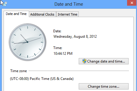 mudar o tempo do windows 8