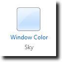 Selecione a configuração da cor da janela