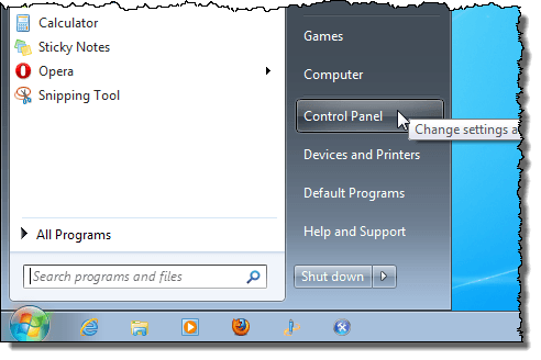 Abrindo o Painel de Controle no Windows 7