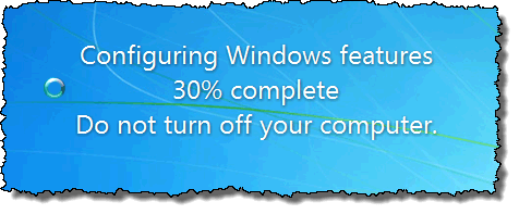Configurando a mensagem de recursos do Windows