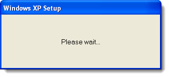 Por favor, aguarde a caixa de diálogo no Windows XP