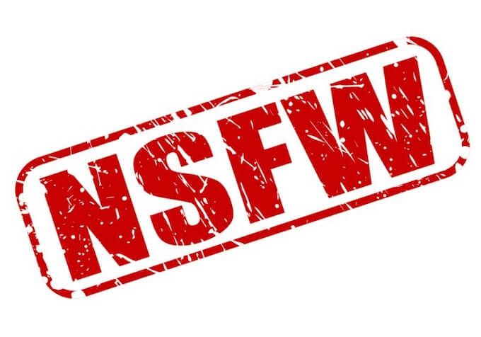 Nsfw significa não seguro para o trabalho com um aviso de conteúdo