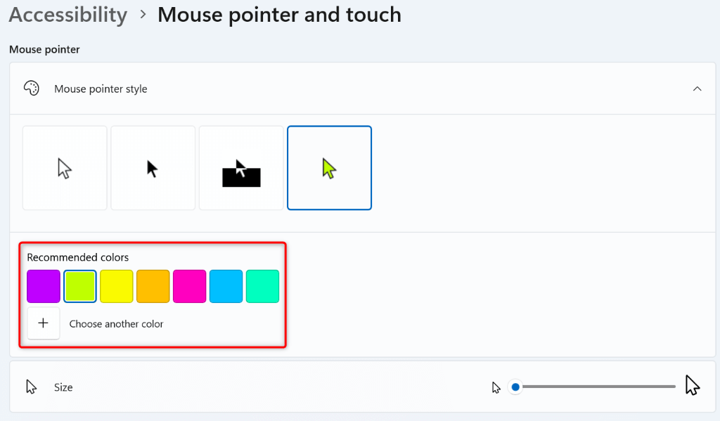 Altere a cor do seu cursor na imagem do Windows