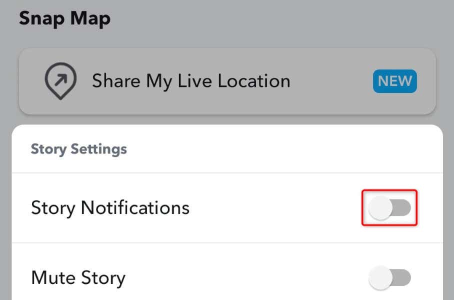 Como desativar notificações de stories para um usuário específico no Snapchat imagem