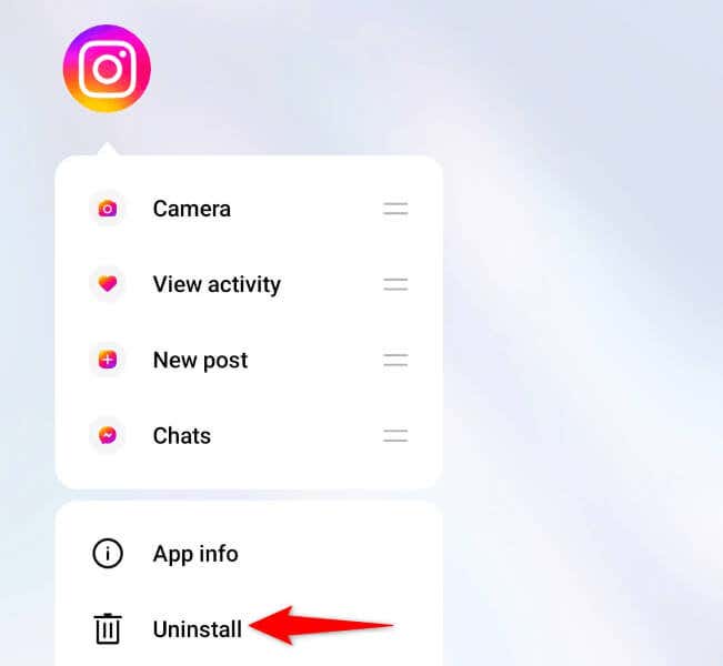 Remover e reinstalar o Instagram no seu telefone imagem