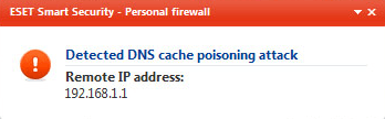 ataque de cache de DNS detectado