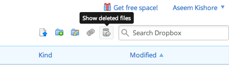 mostrar arquivos deletados
