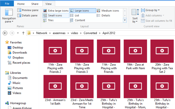 Vídeos do Windows 8 ícones