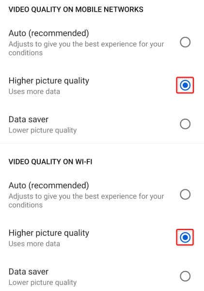 Defina a qualidade de vídeo padrão no YouTube para imagem Android, iPhone e iPad