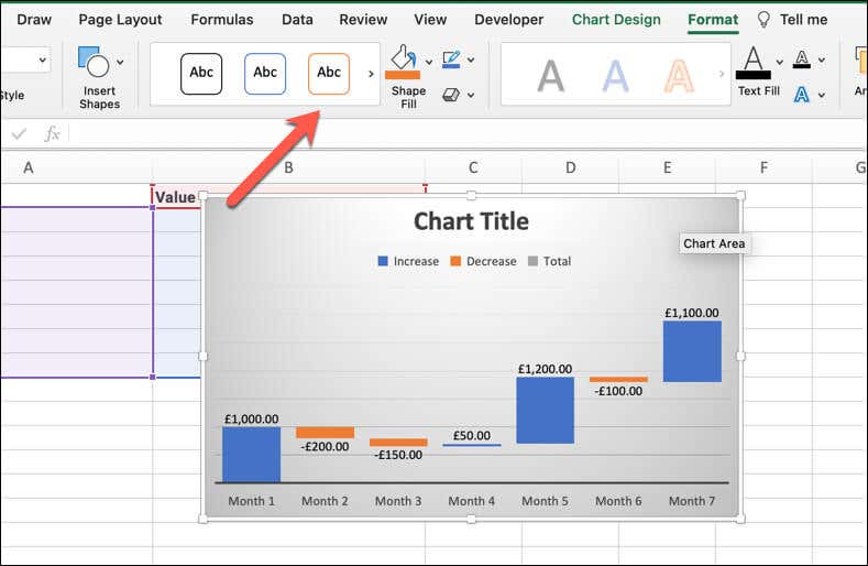 Como criar um gráfico em cascata no Microsoft Excel imagem 3